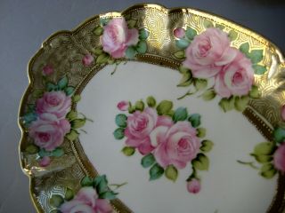Large Antique Noritake Nippon Porcelain Gilded,  Hand Painted Roses Celery Dish