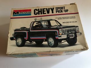 Vintage Monogram 1/24 Scale Chevy Sport Pick - Up Parts Kit Only