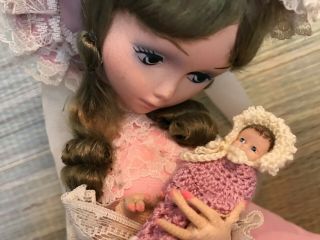 Vintage BRADLEY Doll in Pink with Baby - 1980 3