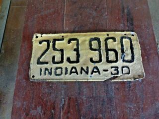 Antique Indiana 1930 License Plate
