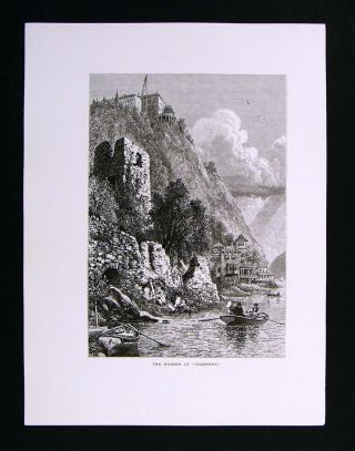 1874 Antique Print - Hudson River At Cozzens 