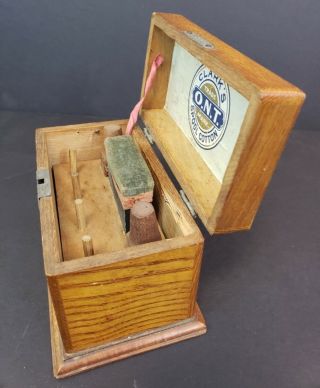 ATQ/1890s CLARK ' S ONT Spool Cotton,  Wood Box with Removable Sewing Caddy 4