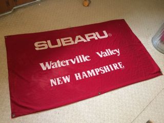 Vintage Ski World Cup Racing Sign Waterville Valley Hampshire Subaru 1970s