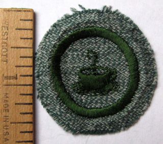 Rare 1936 Girl Scout Transition Hostess Badge Silver Teacup Hospitality Patch