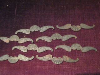 Antique Eastlake Winged Hearts Dark Patina Brass Finding Stamping 2.  25 "