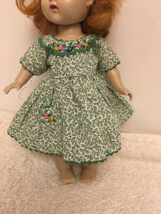 Vintage Dress For 8” Doll Ginny Pam Ginger Others No Doll Green Ricrack