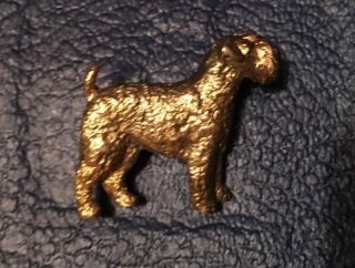 Antique English Silver Gilt Labradoodle Dog Brooch Pin