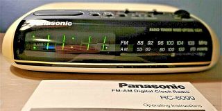 Vintage Panasonic Am/fm Dual - Alarm Clock Radio Rc - 6099 With Instruction Booklet