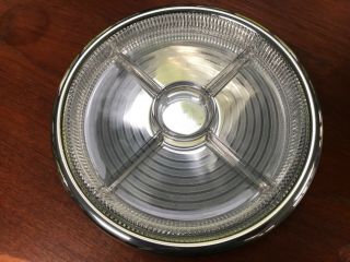 Chase Art Deco Chrome Ring Tray With Glass Insert