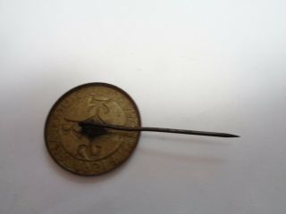 Vintage Antique Brass GERMANY 1951 AACHEN HEILIGTUMSFAHRT Stick Pin Lapel Pin 3