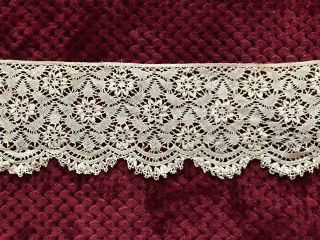 Antique French Handmade Bobbin Lace Edging 1.  40 Yard By 5 "