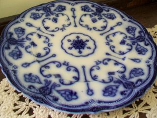 Conway Flow Blue 10 " Dinner Plate Wharf Pottery Antique Porcelain England