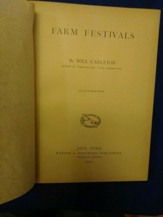 Farm Festivals By Will Carleton Antique Beauty 1881 4