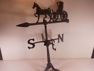 Vintage Horse & Buggy Weather Vane Direction Arrow Country Farm Home 24 Inch