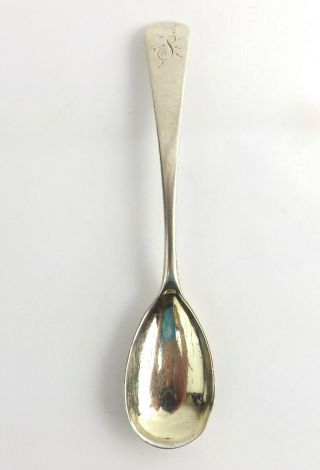 Egg Spoon Sterling Silver Engraved S Old English Pattern Richard Crossley C1800