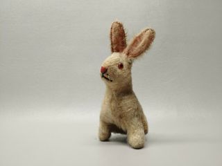 Antique Mohair Bunny Rabbit Sitting Stuffed Plush 6 "