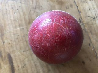 ANTIQUE VINTAGE RED STITCHED LEATHER CRICKET BALL 3