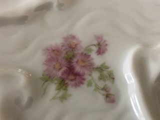 Antique GDA Limoges France Haviland Porcelain China Oyster Plate,  Pink Roses 2