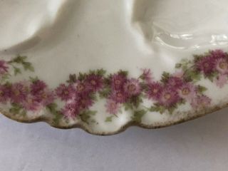 Antique GDA Limoges France Haviland Porcelain China Oyster Plate,  Pink Roses 5
