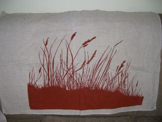 Vintage Marushka Wheat Textile Print 24 " X 37 "