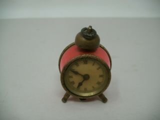 Antique German Miniature Alarm Clock Tape Measure