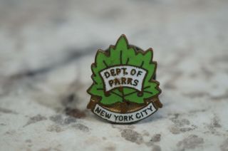 Vintage Department Of Parks York City Enamel Pinback Button