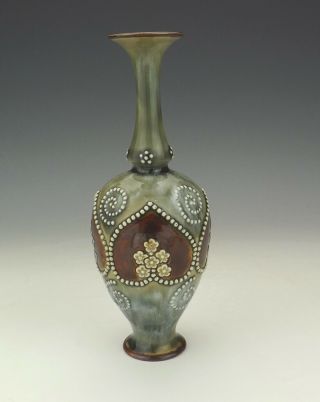 Antique Royal Doulton Stoneware - Art Nouveau Vase - Lovely 3