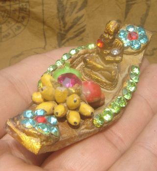 Boat Statue Alter Gild Gold Fruit,  Diamond Ruby Pearl For Business Sales,  Rich