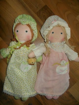 Vintage Knickerbocker Holly Hobbie 12 " Doll Amy And Carrie Pets In Pockets