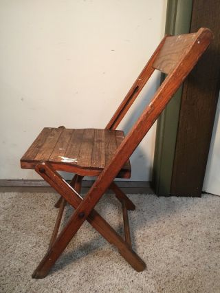 Vintage Antique Snyder Wood Slat Folding Chair Made in the USA 3