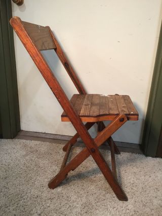 Vintage Antique Snyder Wood Slat Folding Chair Made in the USA 5