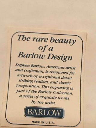Vintage Stephen Barlow Framed Scrimshaw Ship Engraving Mirror USA 17” x 9” 7