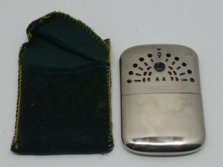 Vtg Antique Peacock Pocket Hand Held Warmer Heater W Pouch Made In Japan Retro