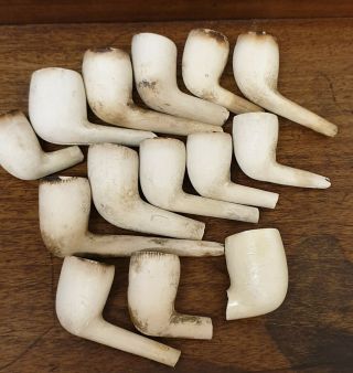 Antique 14 X Clay Pipe Bowls