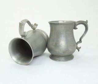 2 Tr Crown Abbey Bell Pewter Alloy Armetale Mugs Tankards Beer Steins (dn - Ok)