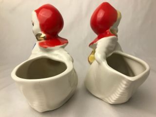Antique Hull Pottery Little Red Riding Hood Open Sugar & Creamer Pitcher 135889 6