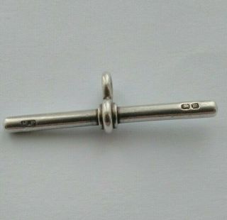 Antique Sterling Silver T Bar For Albert Pocket Watch Chain By H.  P 1927