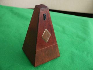 Vintage Wittner Traditional Maelzel Pyramid Metronome,  Bell Wooden Mahogany Case