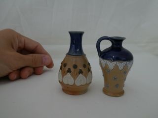 Antique Royal Doulton Lambeth Miniature Vases