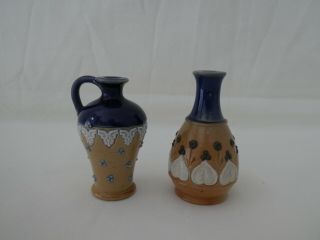 Antique ROYAL DOULTON LAMBETH Miniature Vases 2