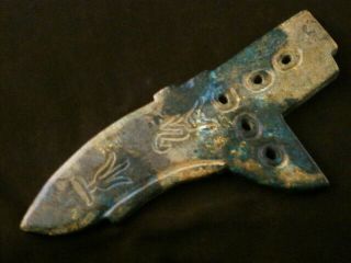 5.  8 Inches Chinese Old Jade Halberd S117