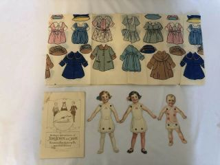 Dennison Antique Vintage Paper Dolls & Crepe Paper Clothes