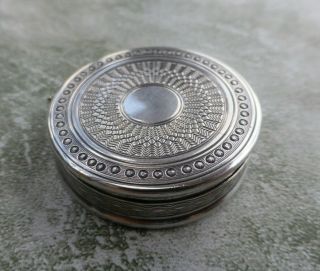 Fine Lovely Antique French 950 Silver Pill Snuff Box 11.  4g