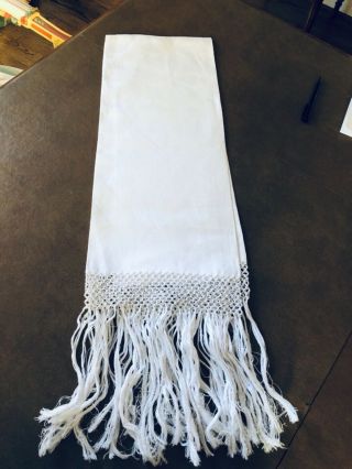 Italian Linen Damask Vintage Towel/runner