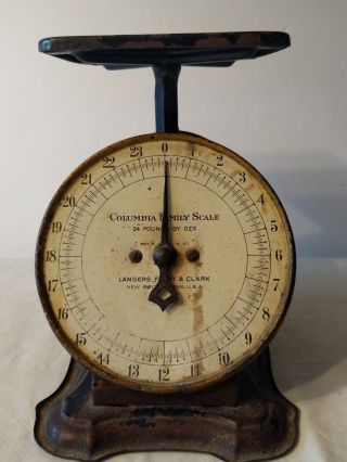 Antique Vintage Columbia Family Scale 24 Lbs By Ozs