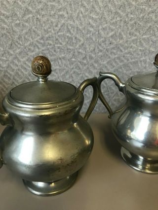 Vintage Royal Holland Pewter Daalderop - Creamer.  Sugar and Teapot 7