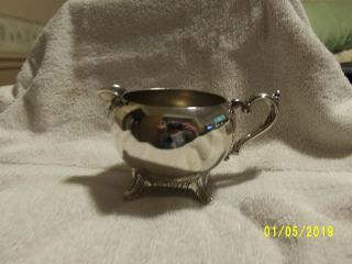 Wm Rogers silver plated creamer and sugar bowl with lid and tray 4