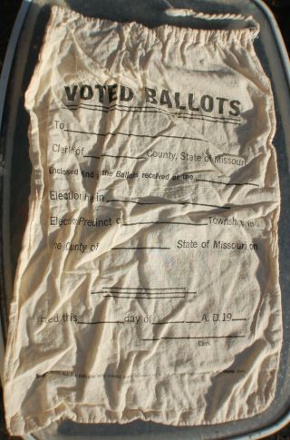 Set Of 3 Vintage Official Township Missouri Voted Ballot Bags 28 X 17 " Politics