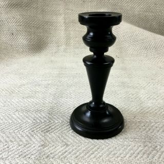 Antique Victorian Candlestick Wooden Ebony Turned Candle Holder Stick
