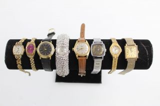 8 X Vintage Ladies Wristwatches Hand - Wind Inc Drimex,  Seiko Etc